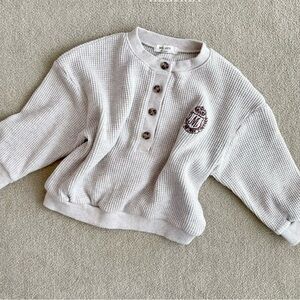 Unisex kids top waffle tee long sleeve